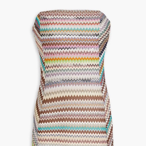 Missoni Strapless Mini Dress Chevron Metallic - Picture 2 of 2